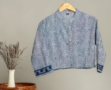 Handmade Block Print Cotton for Women ? Ethnic Floral Printed Top with Long Sleeves